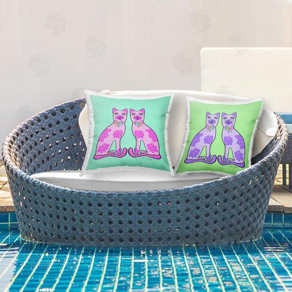 Stupell Industries Katie Conley | Funky Whimsy Cat Pairs Printed Throw Pillow Set