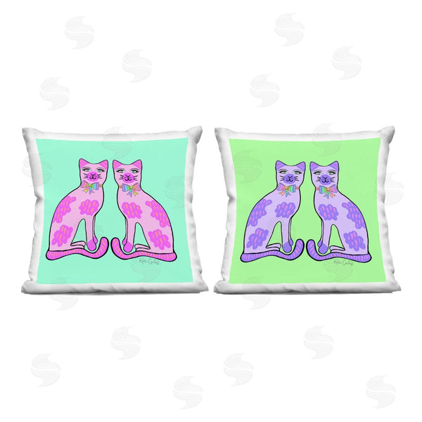 stupell industries Katie Conley | Funky Whimsy Cat Pairs Printed Throw Pillow Set