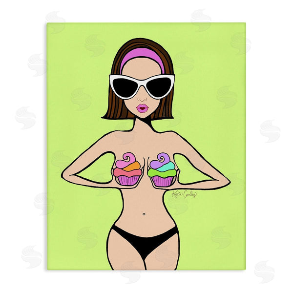 stupell industries Katie Conley | Glam Summer Gal & Cupcakes Wall Art