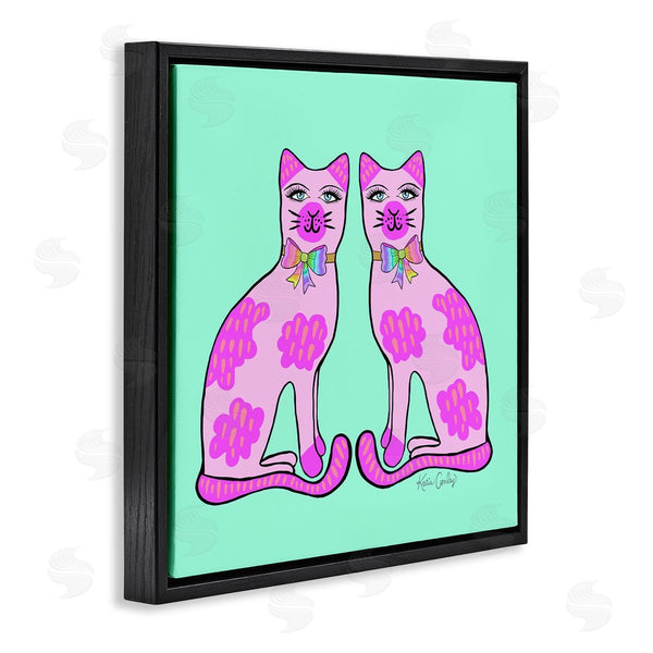 Stupell Industries Katie Conley | Mirrored Purple Cats