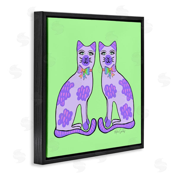 Stupell Industries Katie Conley | Purple Cats On Green