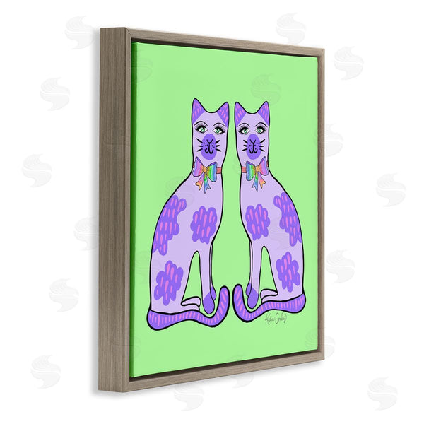 Stupell Industries Katie Conley | Purple Cats On Green