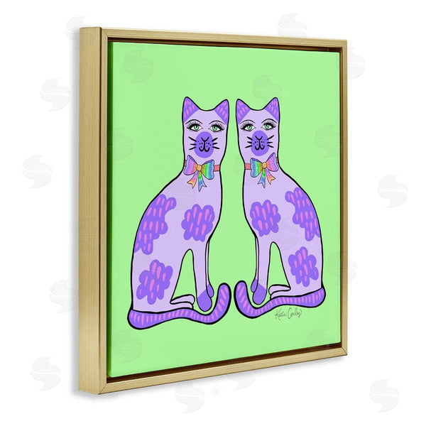 Stupell Industries Katie Conley | Purple Cats On Green