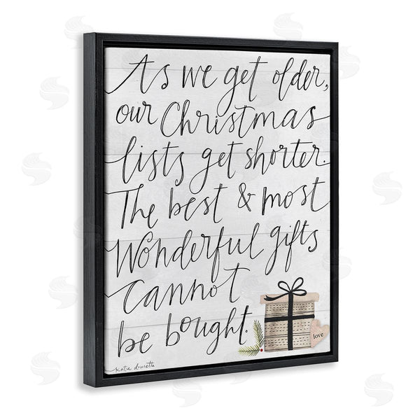 Stupell Industries Katie Doucette | Christmas Lists Get Shorter Motivational Phrase Holiday Happiness Wall Art