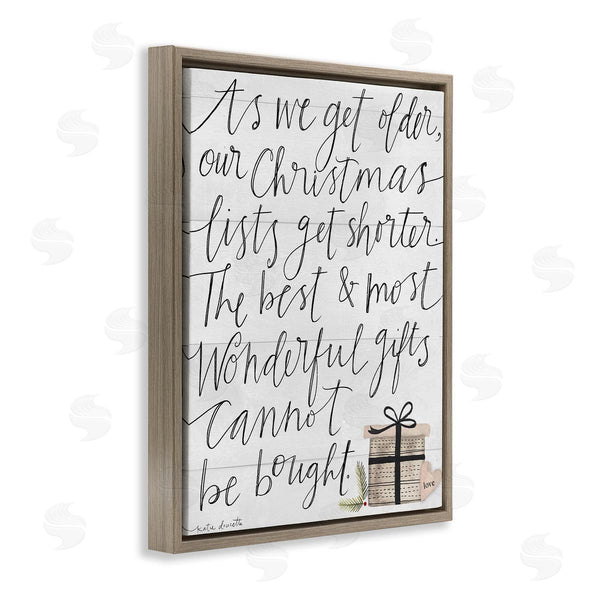 Stupell Industries Katie Doucette | Christmas Lists Get Shorter Motivational Phrase Holiday Happiness Wall Art