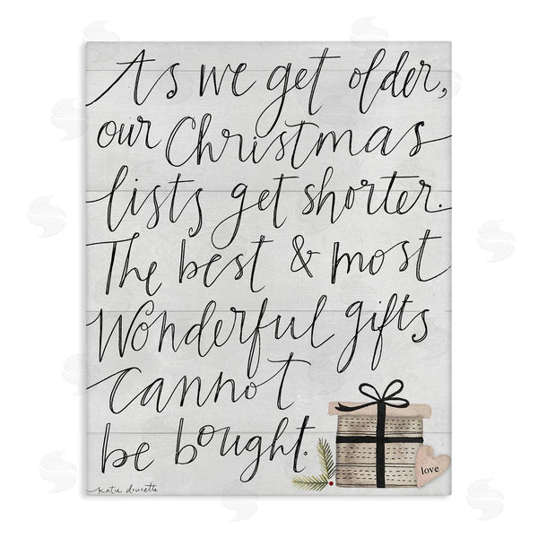 stupell industries Katie Doucette | Christmas Lists Get Shorter Motivational Phrase Holiday Happiness Wall Art