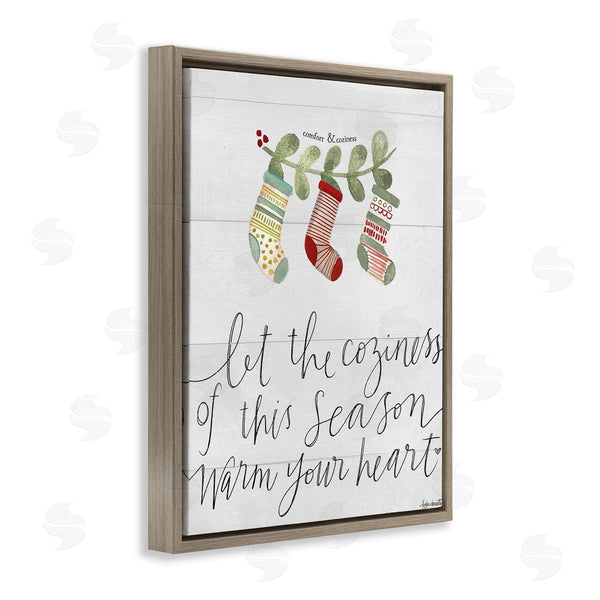 Stupell Industries Katie Doucette | Coziness Of This Season Phrase Festive Holiday Stockings Wall Art