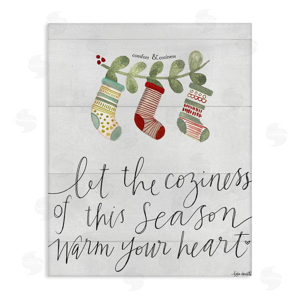 stupell industries Katie Doucette | Coziness of this Season Phrase Festive Holiday Stockings Wall Art