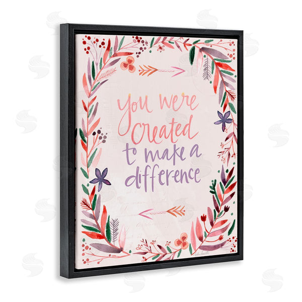 Stupell Industries Katie Doucette | Created To Make A Difference Floral Border