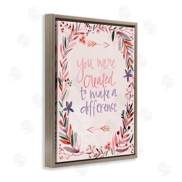 Stupell Industries Katie Doucette | Created To Make A Difference Floral Border