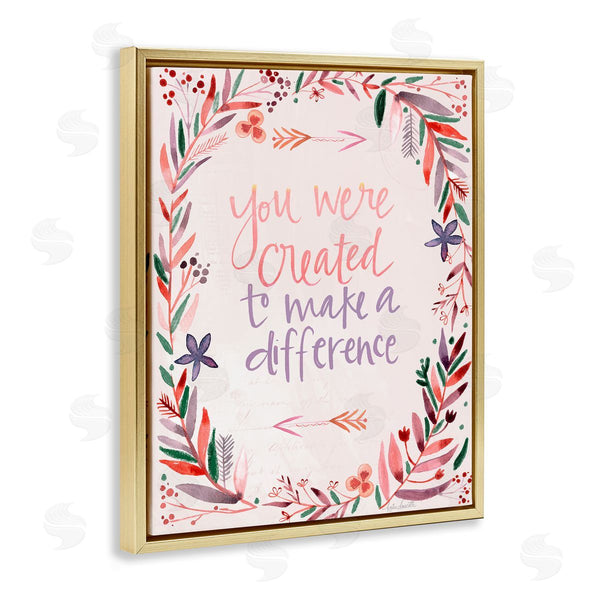 Stupell Industries Katie Doucette | Created To Make A Difference Floral Border