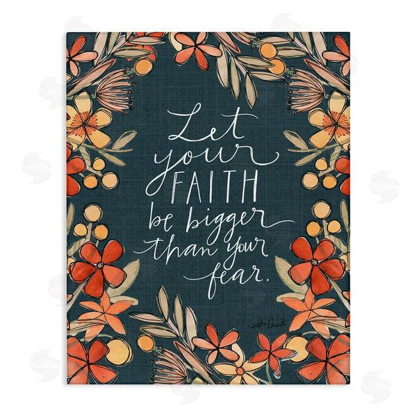 stupell industries Katie Doucette | Faith Over Fear Religious Calligraphy Patterned Floral Border Wall Art