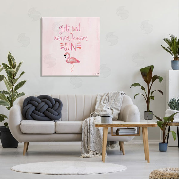 Stupell Industries Katie Doucette | Girls Just Wanna Have Sun Tropical Summer Phrase Wall Art