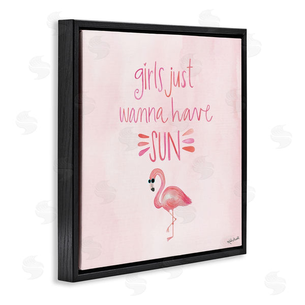 Stupell Industries Katie Doucette | Girls Just Wanna Have Sun Tropical Summer Phrase Wall Art