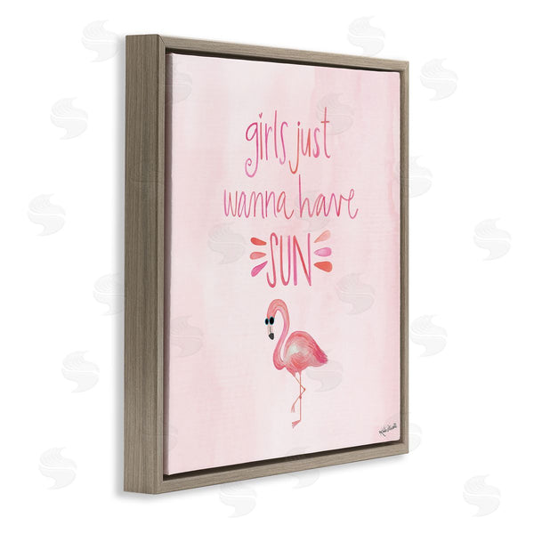 Stupell Industries Katie Doucette | Girls Just Wanna Have Sun Tropical Summer Phrase Wall Art