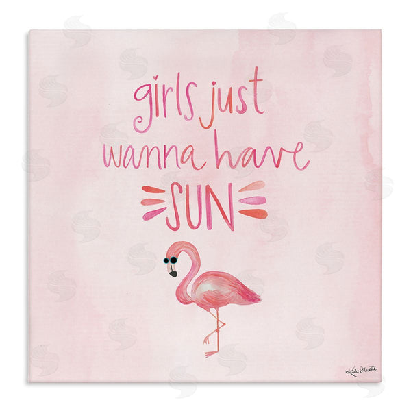 stupell industries Katie Doucette | Girls Just Wanna Have Sun Tropical Summer Phrase Wall Art