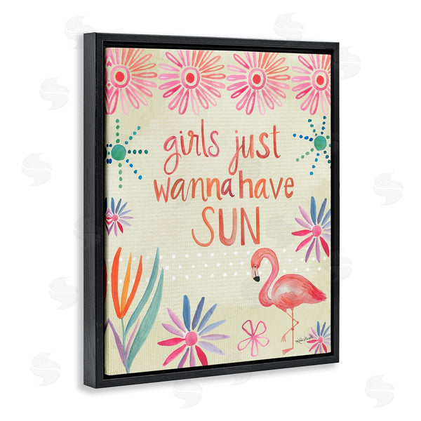 Stupell Industries Katie Doucette | Girls Wanna Have Sun Tropical Summer Floral Pattern Wall Art