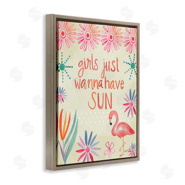 Stupell Industries Katie Doucette | Girls Wanna Have Sun Tropical Summer Floral Pattern Wall Art