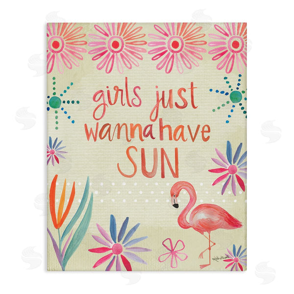 stupell industries Katie Doucette | Girls Wanna Have Sun Tropical Summer Floral Pattern Wall Art