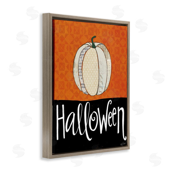 Stupell Industries Katie Doucette | Halloween Festive Holiday Greeting Patterned Pumpkin Gourd Wall Art