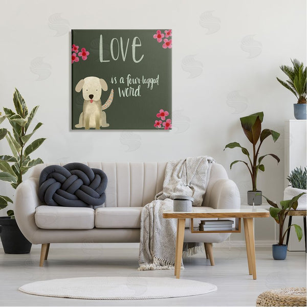 Stupell Industries Katie Doucette | Love Four-Legged Word Animal Lover Wall Art