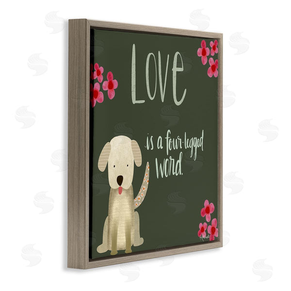 Stupell Industries Katie Doucette | Love Four-Legged Word Animal Lover Wall Art