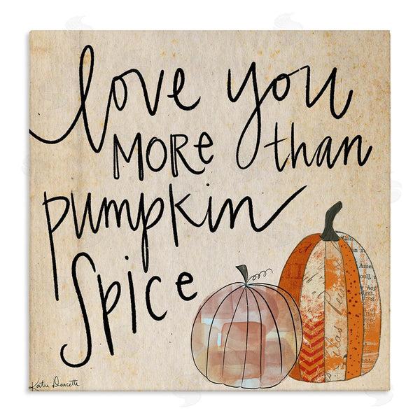 stupell industries Katie Doucette | Love You More Than Pumpkin Spice Phrase Patterned Gourds Wall Art