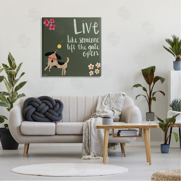 Stupell Industries Katie Doucette | Motivational Dog Humor Floral Quote Wall Art