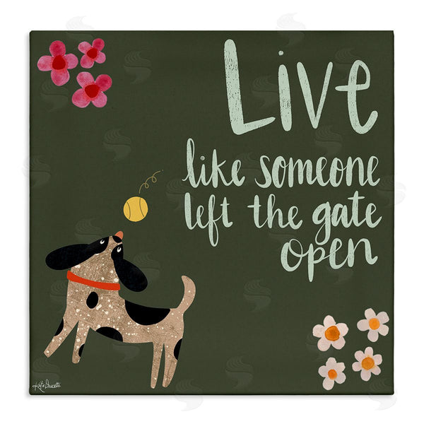 stupell industries Katie Doucette | Motivational Dog Humor Floral Quote Wall Art