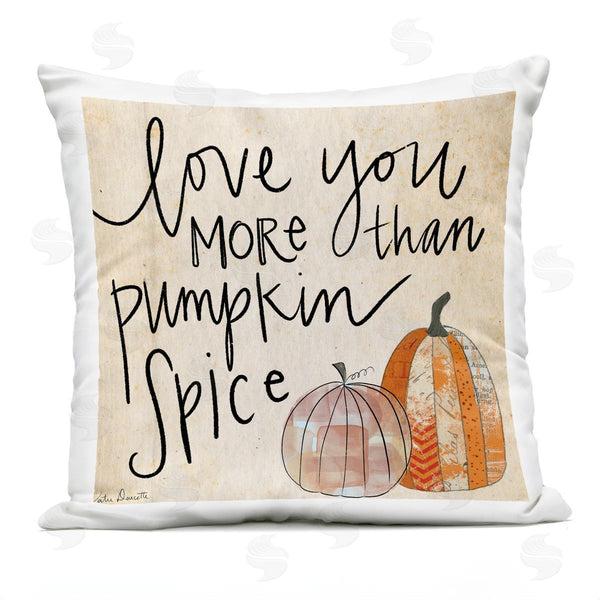 Stupell Industries Katie Doucette | Romantic Pumpkin Spice Phrase Patterned Gourds Printed Throw Pillow