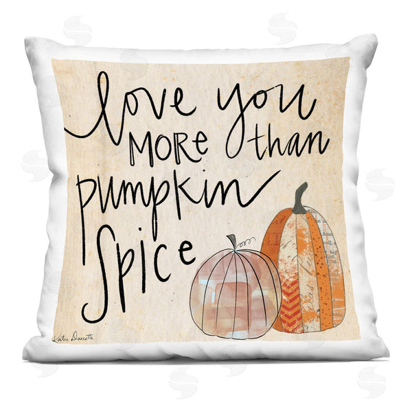 stupell industries Katie Doucette | Romantic Pumpkin Spice Phrase Patterned Gourds Printed Throw Pillow