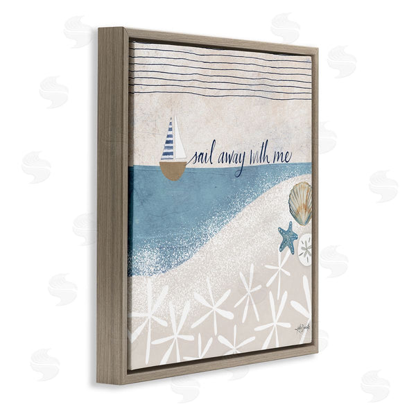 Stupell Industries Katie Doucette | Sail Away With Me Patterned Beach Wall Art