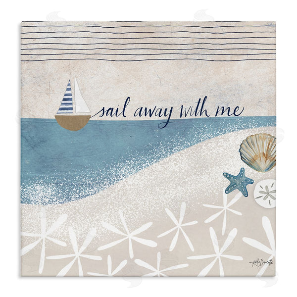 stupell industries Katie Doucette | Sail Away With Me Patterned Beach Wall Art