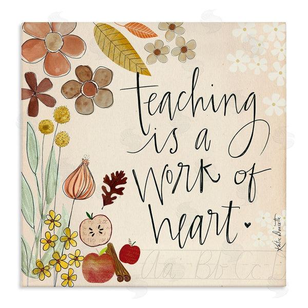 stupell industries Katie Doucette | Teaching Is Work Of Heart Floral Wall Art