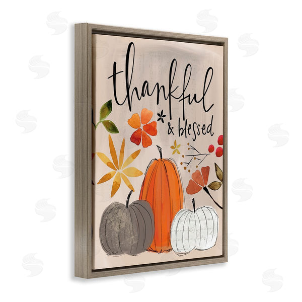 Stupell Industries Katie Doucette | Thankful And Blessed Pumpkins