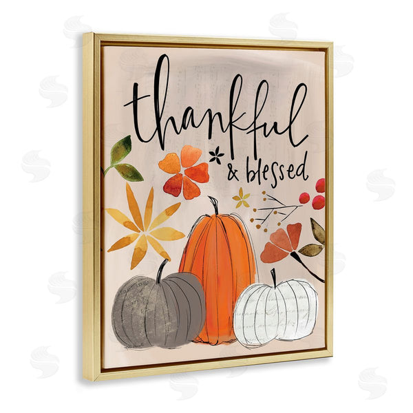 Stupell Industries Katie Doucette | Thankful And Blessed Pumpkins