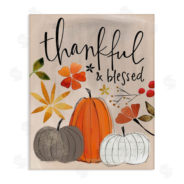 stupell industries Katie Doucette | Thankful and Blessed Pumpkins