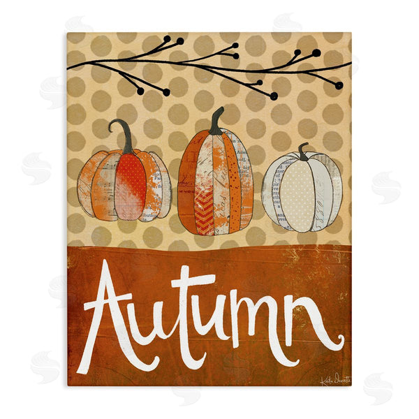 stupell industries Katie Doucette | Traditional Autumn Pumpkin Illustration Abstract Pattern Gourds Wall Art