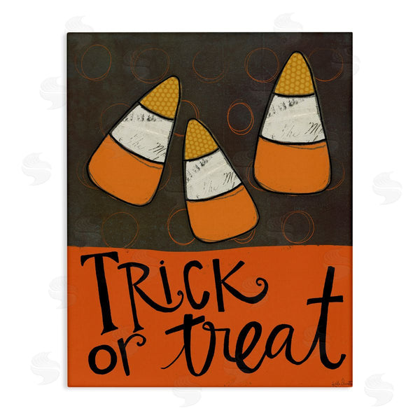 stupell industries Katie Doucette | Trick or Treat Halloween Greeting Patterned Candy Corn Wall Art