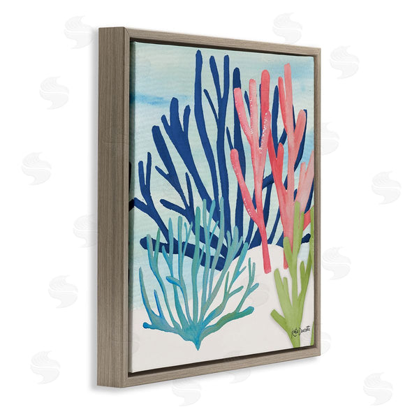 Stupell Industries Katie Doucette | Underwater Sea Life Blue Pink Ocean Coral Reef Wall Art