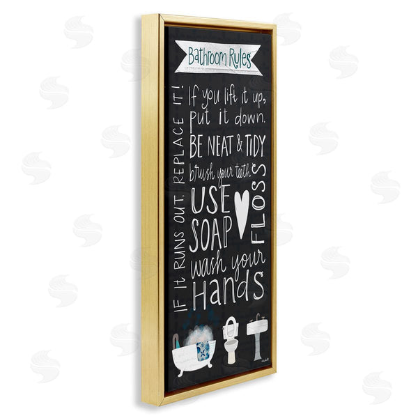Stupell Industries Katie Doucette | Whimsical Bathroom Rules Sign Wall Art