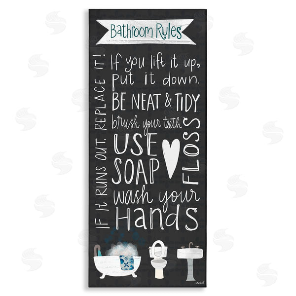 stupell industries Katie Doucette | Whimsical Bathroom Rules Sign Wall Art