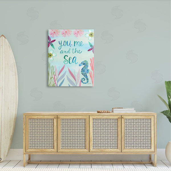 Stupell Industries Katie Doucette | You Me & Sea Romanic Beach Lover Ocean Life Phrase Wall Art