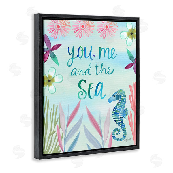 Stupell Industries Katie Doucette | You Me & Sea Romanic Beach Lover Ocean Life Phrase Wall Art