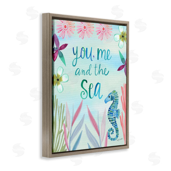 Stupell Industries Katie Doucette | You Me & Sea Romanic Beach Lover Ocean Life Phrase Wall Art