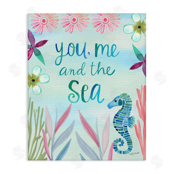 stupell industries Katie Doucette | You Me & Sea Romanic Beach Lover Ocean Life Phrase Wall Art