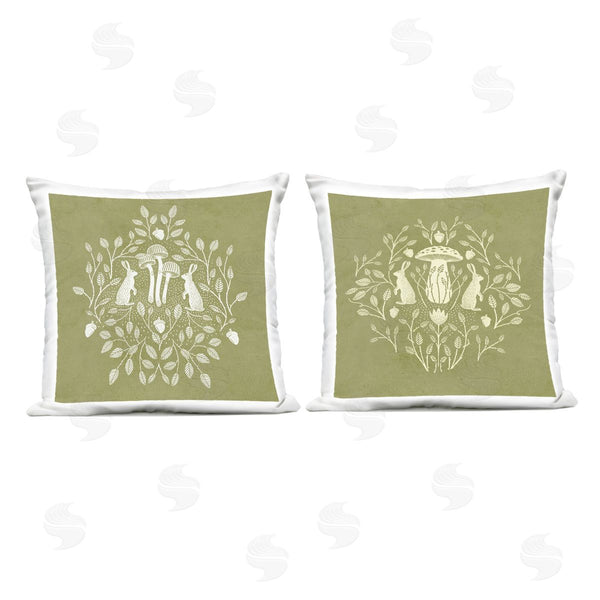 Stupell Industries Katie O'Shea | Boho Bunnies & Mushrooms Printed Throw Pillow Set