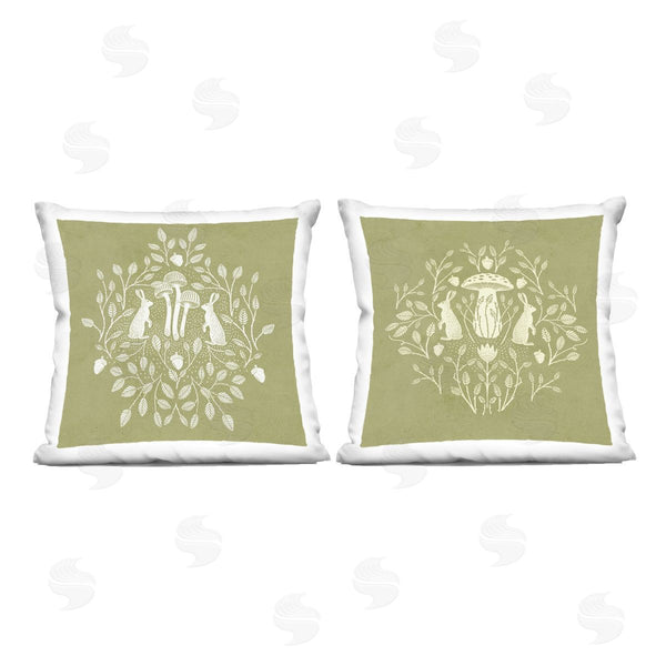 stupell industries Katie O'Shea | Boho Bunnies & Mushrooms Printed Throw Pillow Set