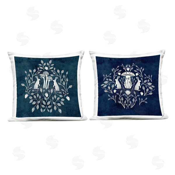 Stupell Industries Katie O'Shea | Boho Mirrored Floral Bunnies Printed Throw Pillow Set