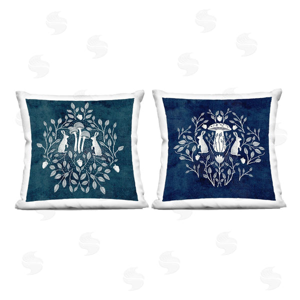 stupell industries Katie O'Shea | Boho Mirrored Floral Bunnies Printed Throw Pillow Set